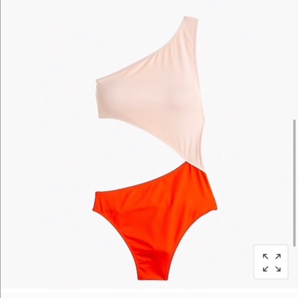 One Shoulder Color Block Swimsuit - image 1